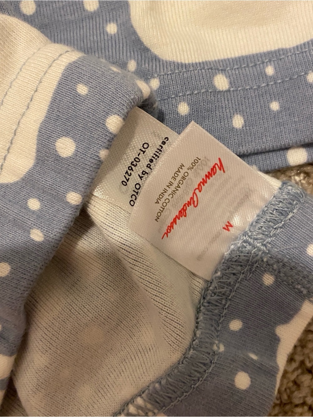 Hanna Andersson Light Blue Polar Bear Print Pajama Set (Top S) (Bottom M) - Picture 3 of 3